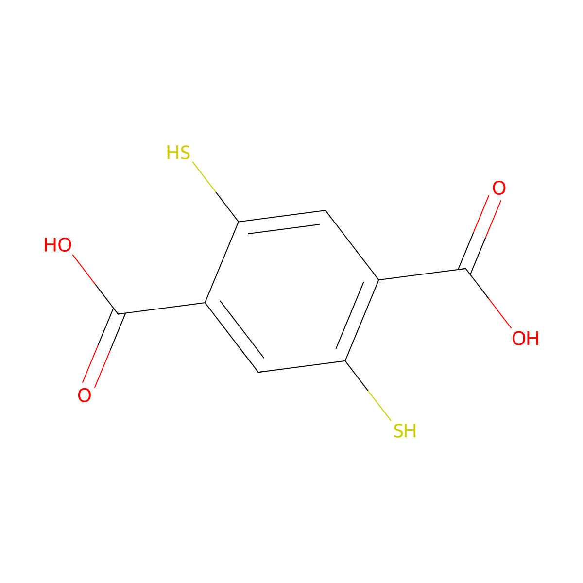 2,5-Dimercaptoterephthalic acid molecular structure, CAS 25906-66-5