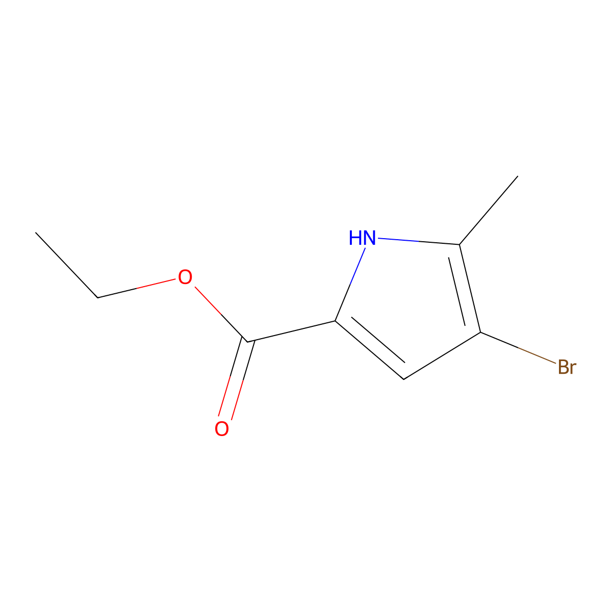 Ethyl 4-bromo-5-methyl-1H-pyrrole-2-carboxylate molecular structure, CAS 25907-29-3