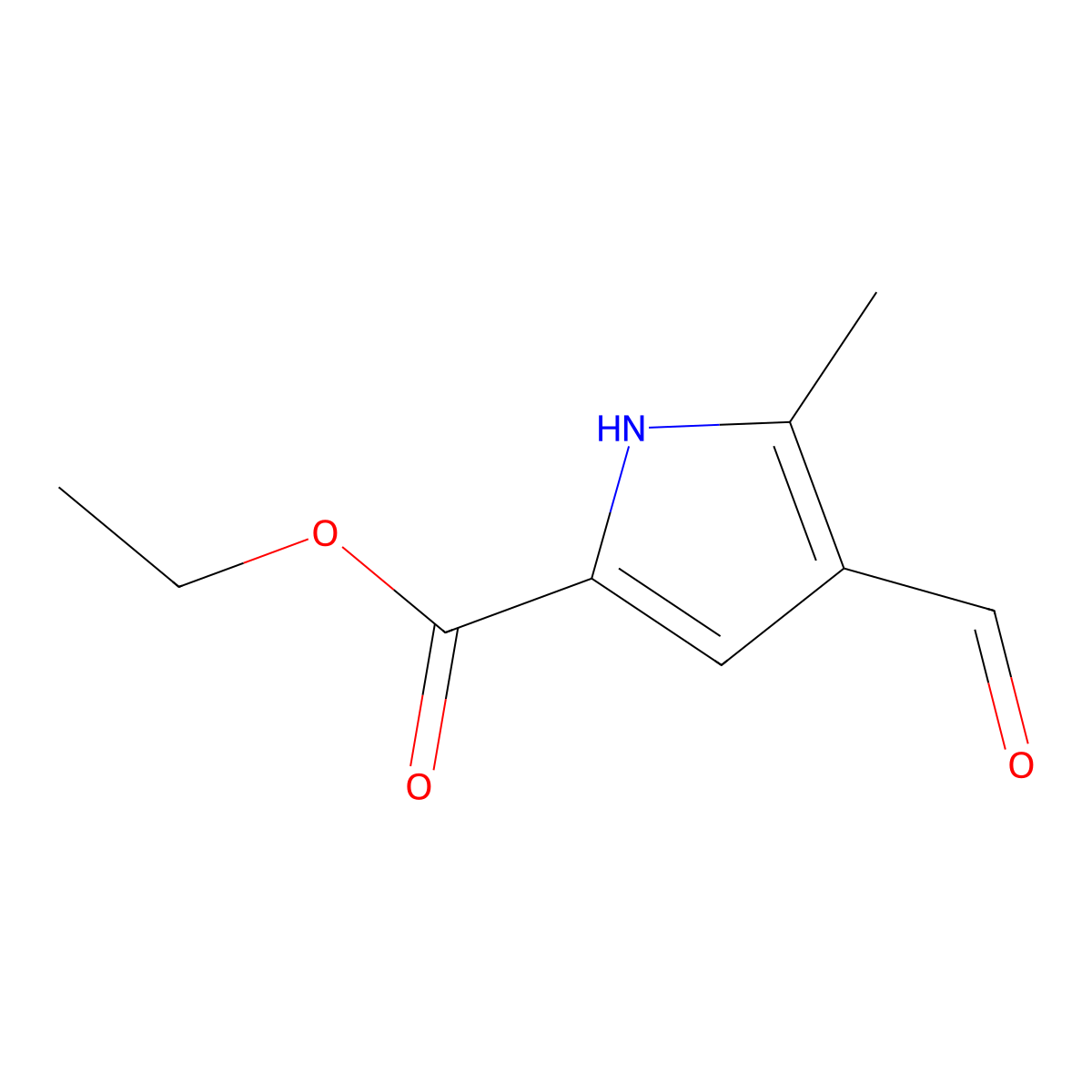 ethyl 4-formyl-5-methyl-1H-pyrrole-2-carboxylate molecular structure, CAS 25907-30-6