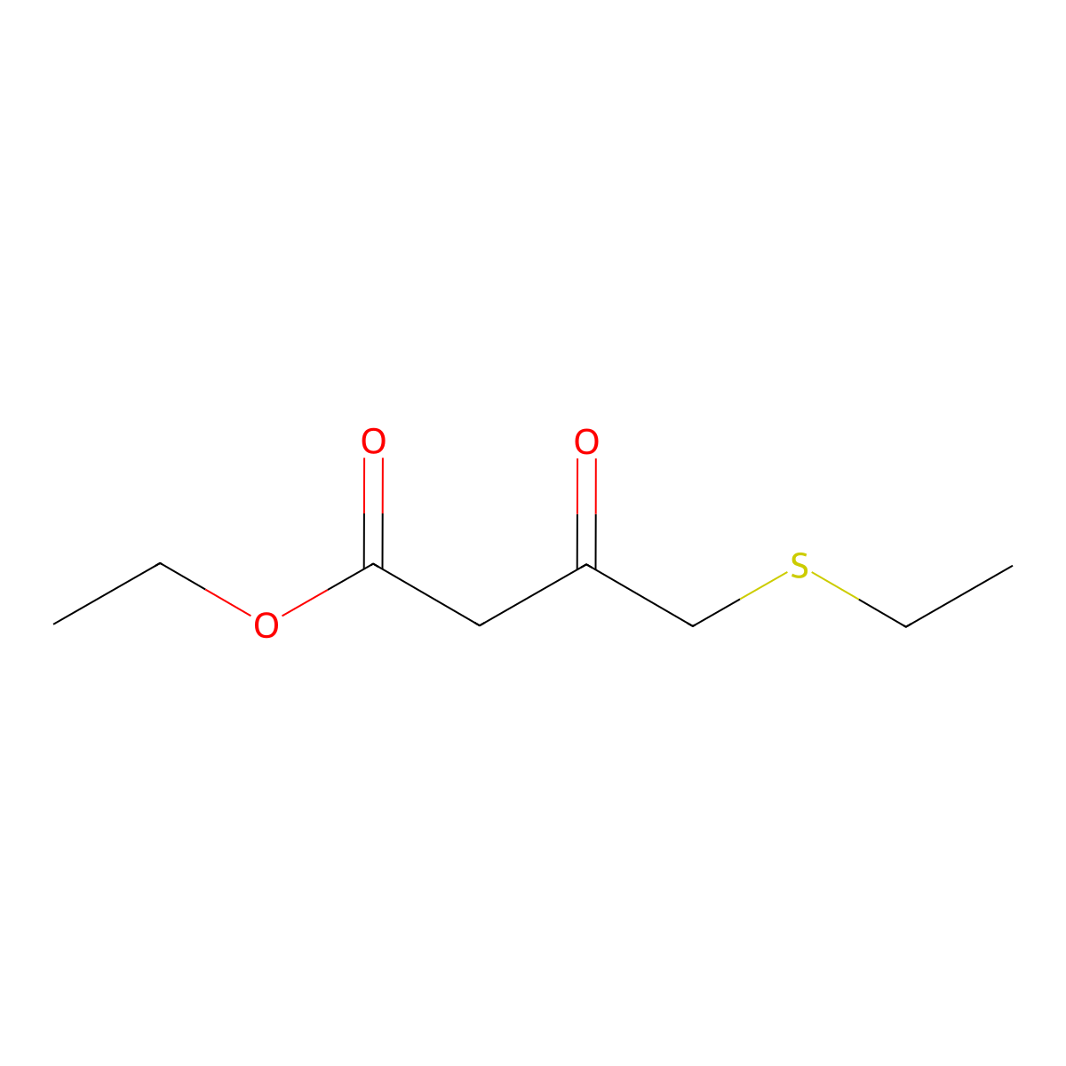 Ethyl 4-(ethylsulfanyl)-3-oxobutanoate molecular structure, CAS 25907-36-2
