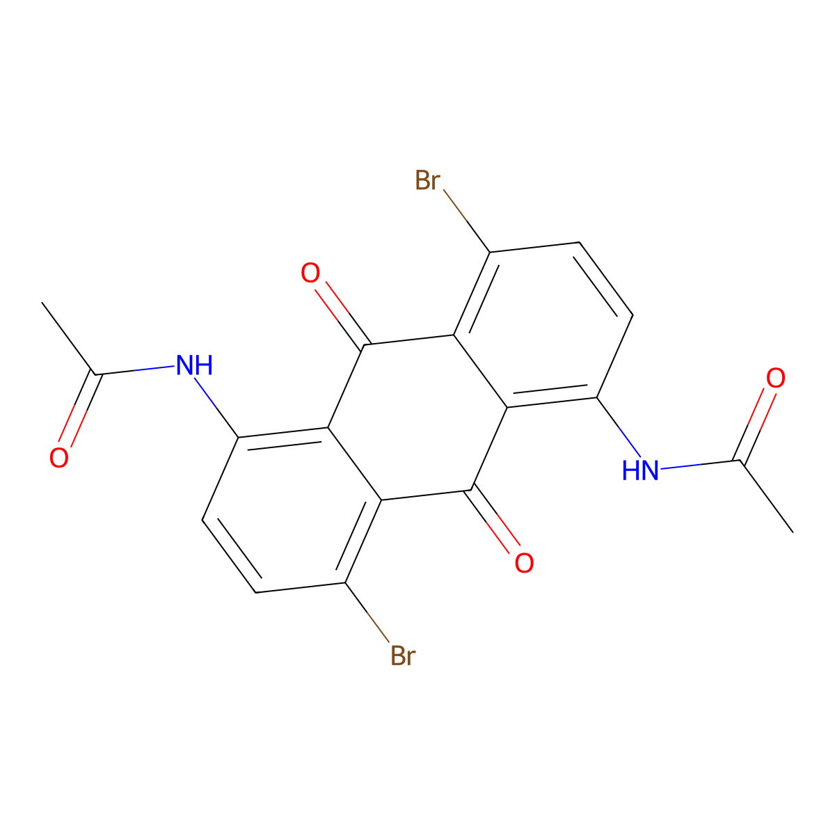 N,N'-(4,8-Dibromo-9,10-dihydro-9,10-dioxo-1,5-anthracene-diyl)bisacetamide molecular structure, CAS 25907-77-1