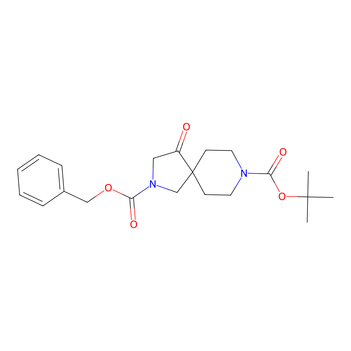 2-Benzyl 8-(tert-butyl) 4-oxo-2,8-diazaspiro[4.5]decane-2,8-dicarboxylate molecular structure, CAS 2590744-14-0