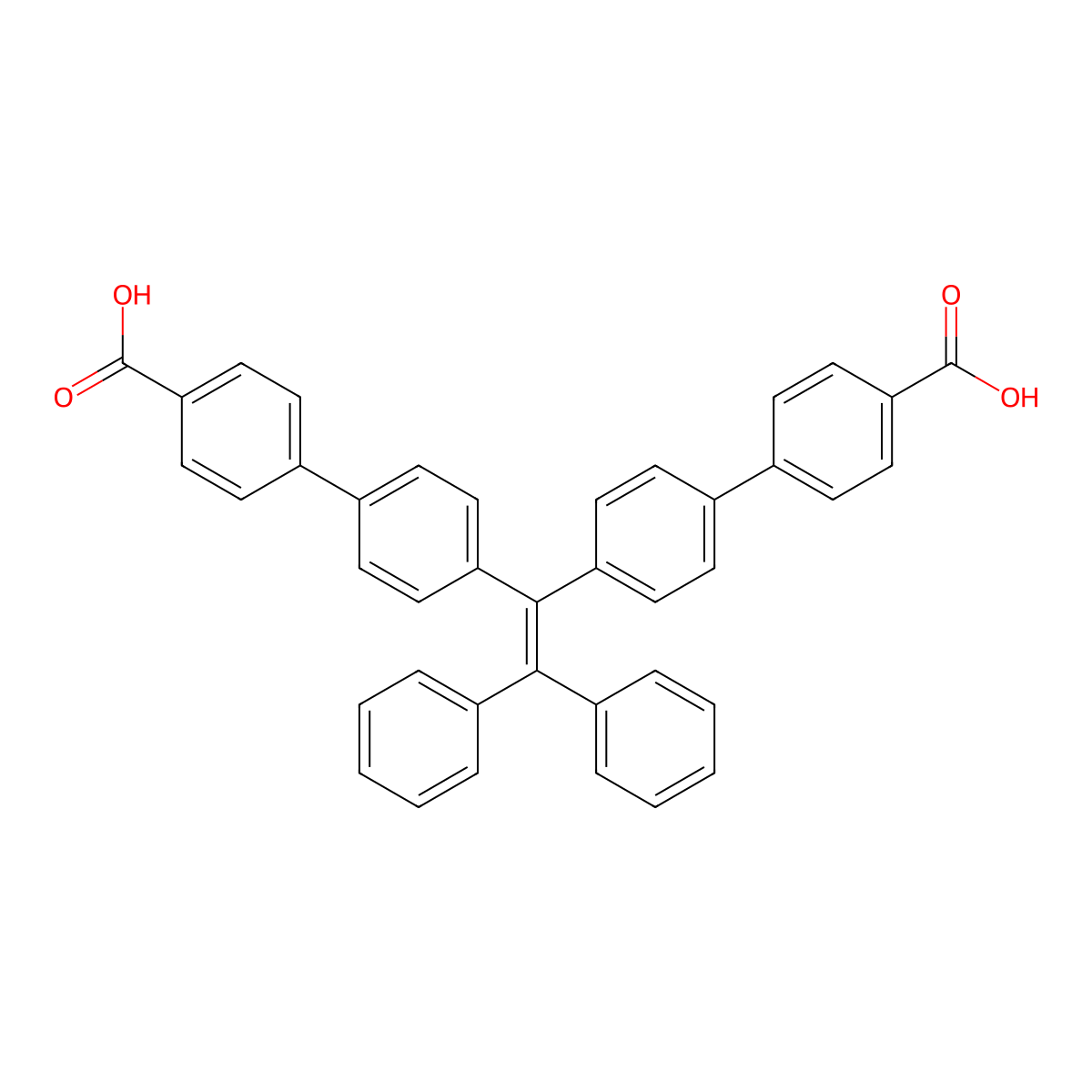 4',4'''-(2,2-Diphenylethene-1,1-diyl)bis([1,1'-biphenyl]-4-carboxylic acid) molecular structure, CAS 2590863-00-4