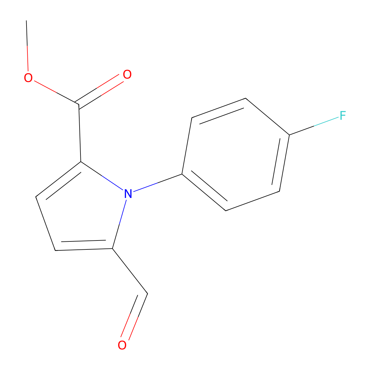 Methyl 1-(4-Fluorophenyl)-5-Formyl-1H-Pyrrole-2-Carboxylate molecular structure, CAS 259089-69-5