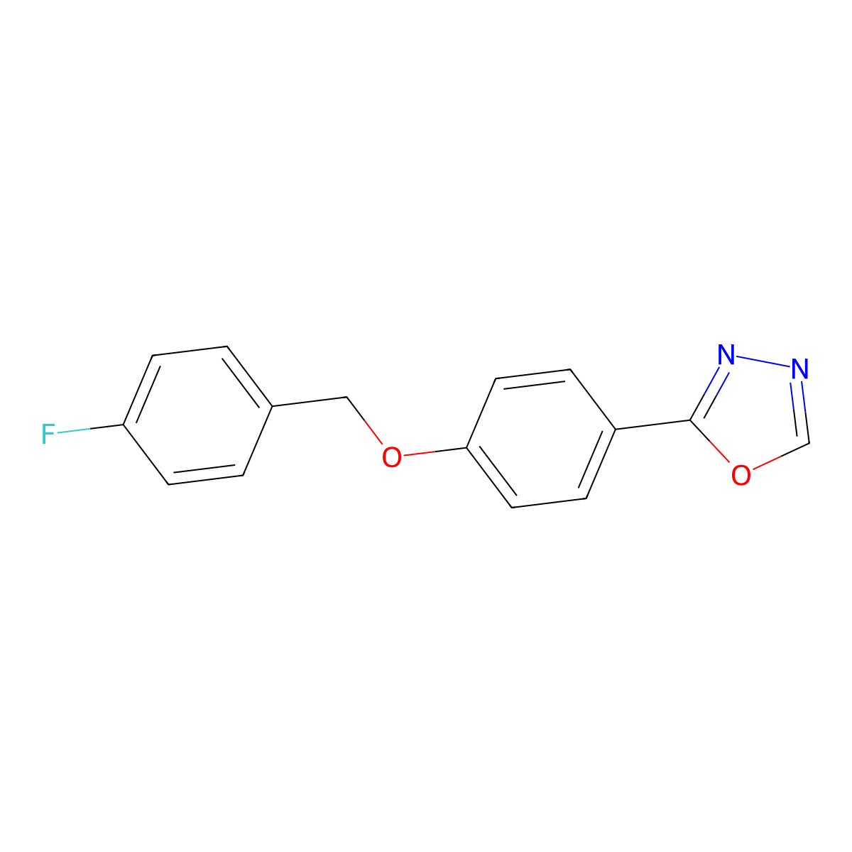 2-[4-[(4-Fluorophenyl)methoxy]phenyl]-1,3,4-oxadiazole molecular structure, CAS 259089-81-1