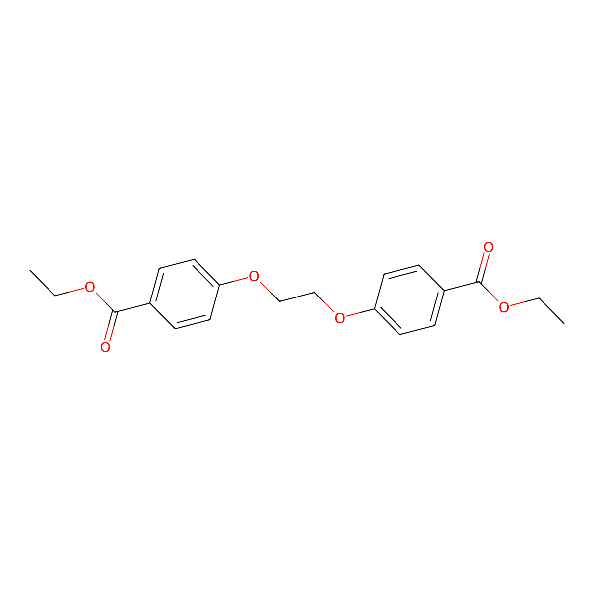 Diethyl 4,4'-(ethane-1,2-diylbis(oxy))dibenzoate molecular structure, CAS 25909-66-4