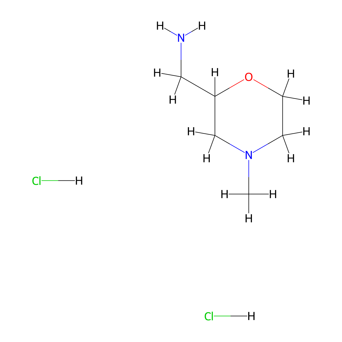 (4-Methylmorpholin-2-yl)methanamine dihydrochloride molecular structure, CAS 259090-43-2