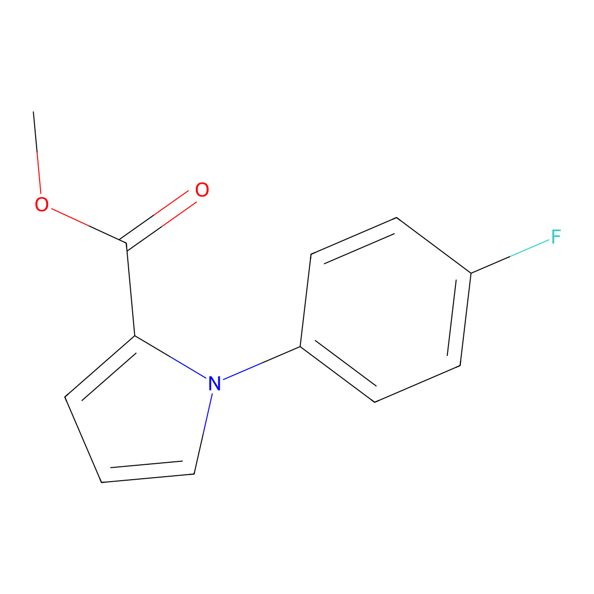 Methyl 1-(4-fluorophenyl)pyrrole-2-carboxylate molecular structure, CAS 259099-49-5