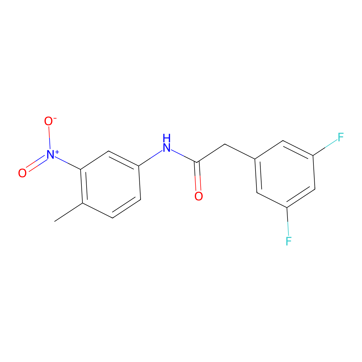 2-(3,5-difluorophenyl)-N-(4-methyl-3-nitrophenyl)acetamide molecular structure, CAS 259099-56-4