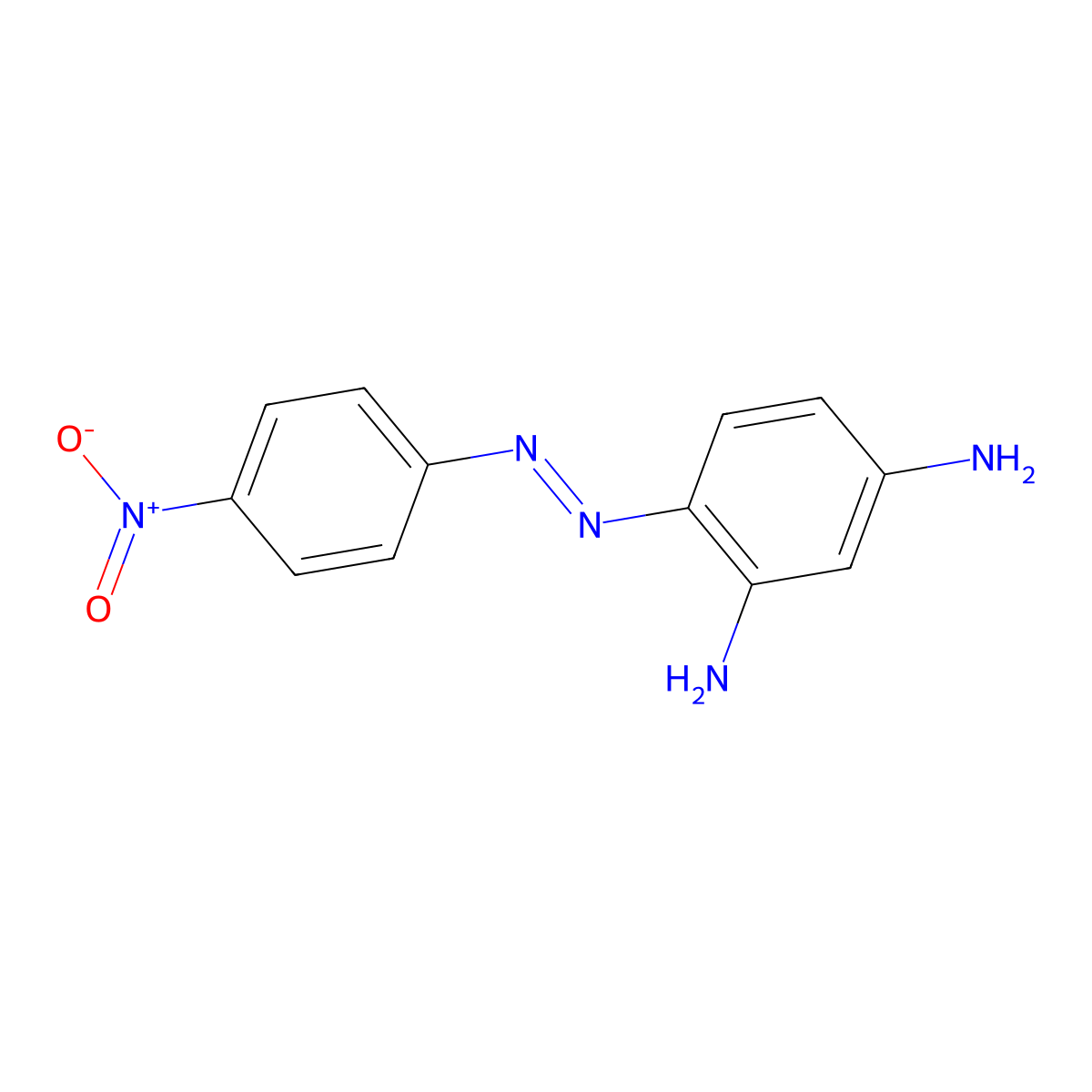 4-(2-(4-Nitrophenyl)diazenyl)-1,3-benzenediamine molecular structure, CAS 25910-57-0