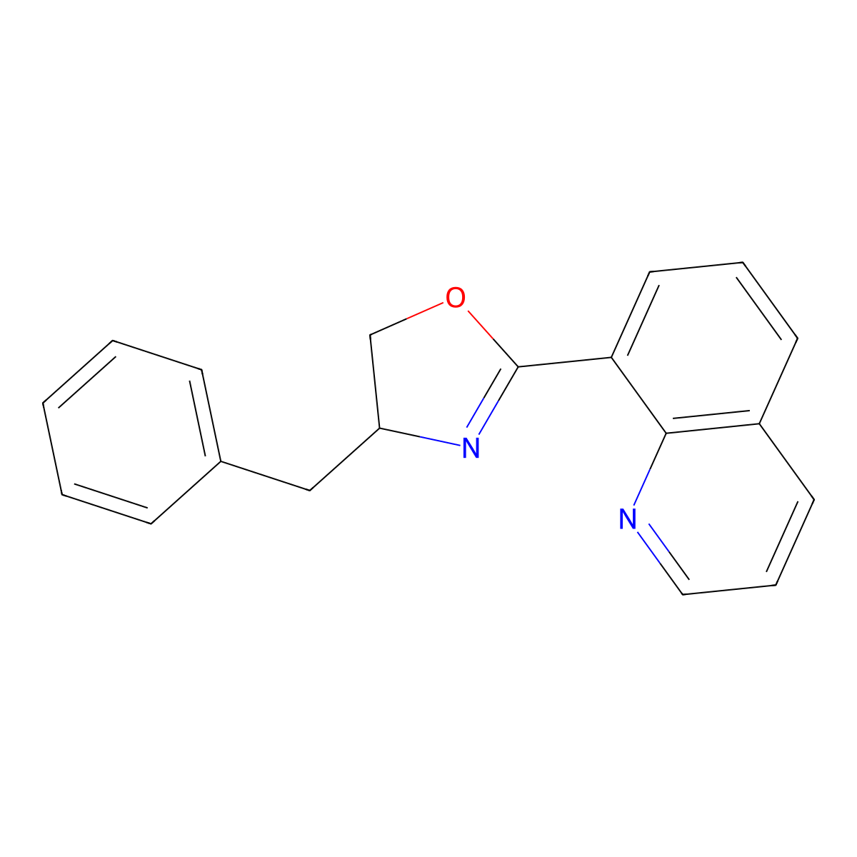 (R)-4-Benzyl-2-(quinolin-8-yl)-4,5-dihydrooxazole molecular structure, CAS 259105-55-0