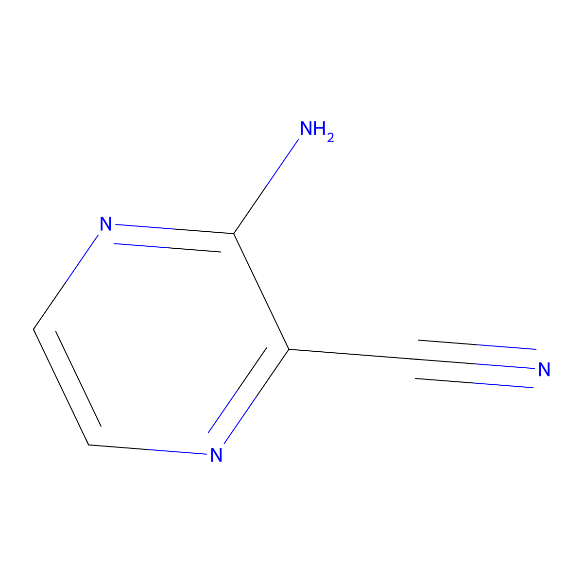 3-Aminopyrazine-2-carbonitrile molecular structure, CAS 25911-65-3