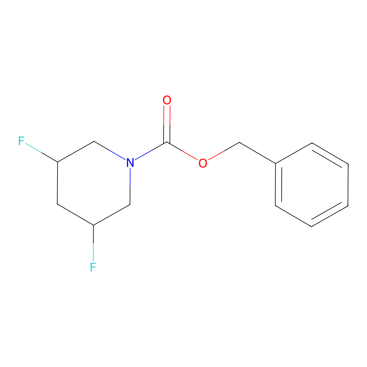 benzyl (3R,5S)-3,5-difluoropiperidine-1-carboxylate molecular structure, CAS 259110-56-0