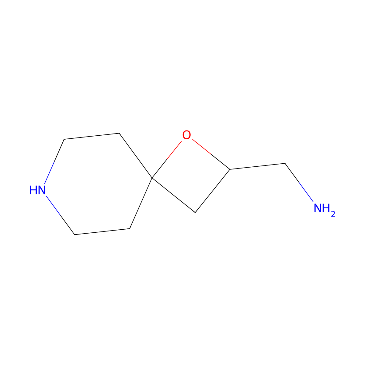 1-{1-Oxa-7-azaspiro[3.5]nonan-2-yl}methanamine molecular structure, CAS 2591180-31-1