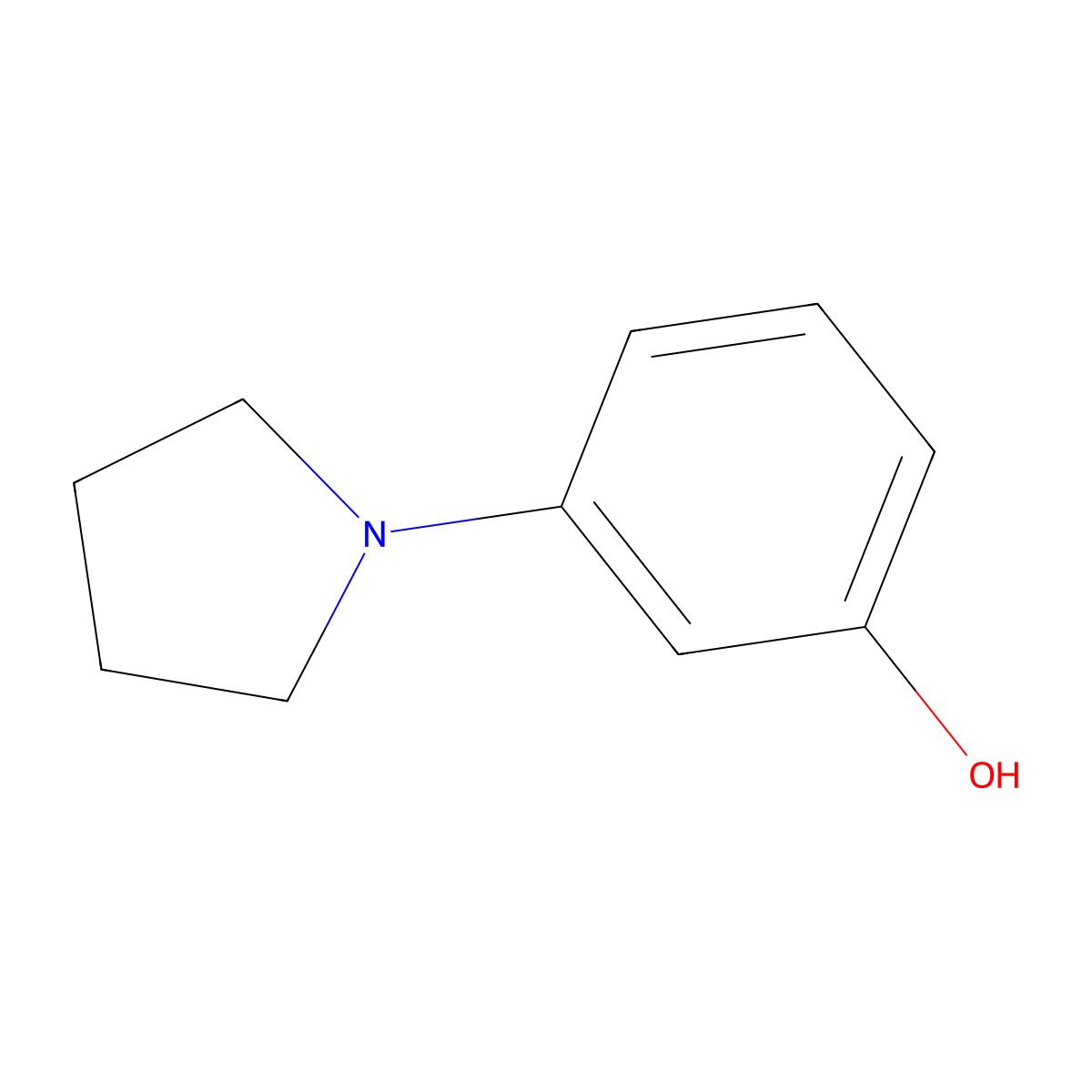 3-(1-Pyrrolidinyl)phenol molecular structure, CAS 25912-16-7