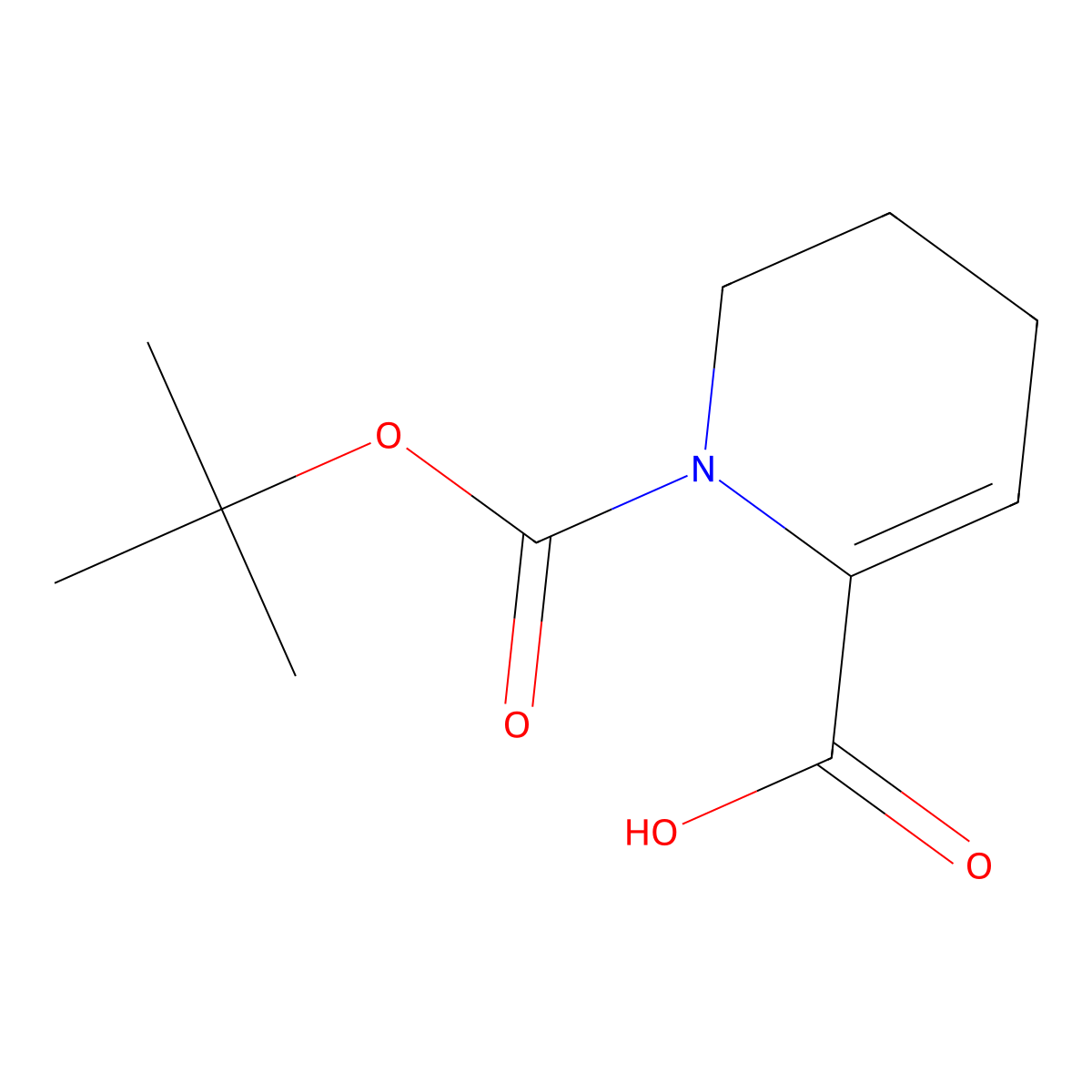 1-(tert-Butoxycarbonyl)-1,4,5,6-tetrahydropyridine-2-carboxylic acid molecular structure, CAS 259133-67-0