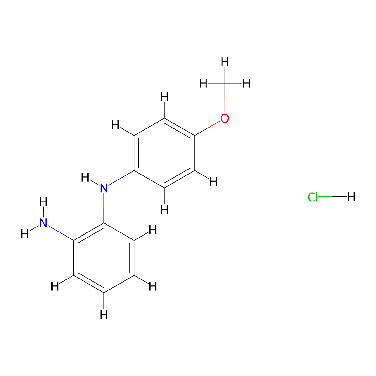 N-(2-aminophenyl)-N-(4-methoxyphenyl)amine hydrochloride molecular structure, CAS 25914-22-1
