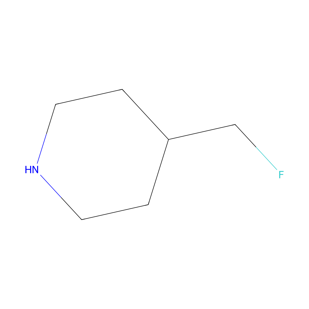 4-(Fluoromethyl)piperidine molecular structure, CAS 259143-04-9
