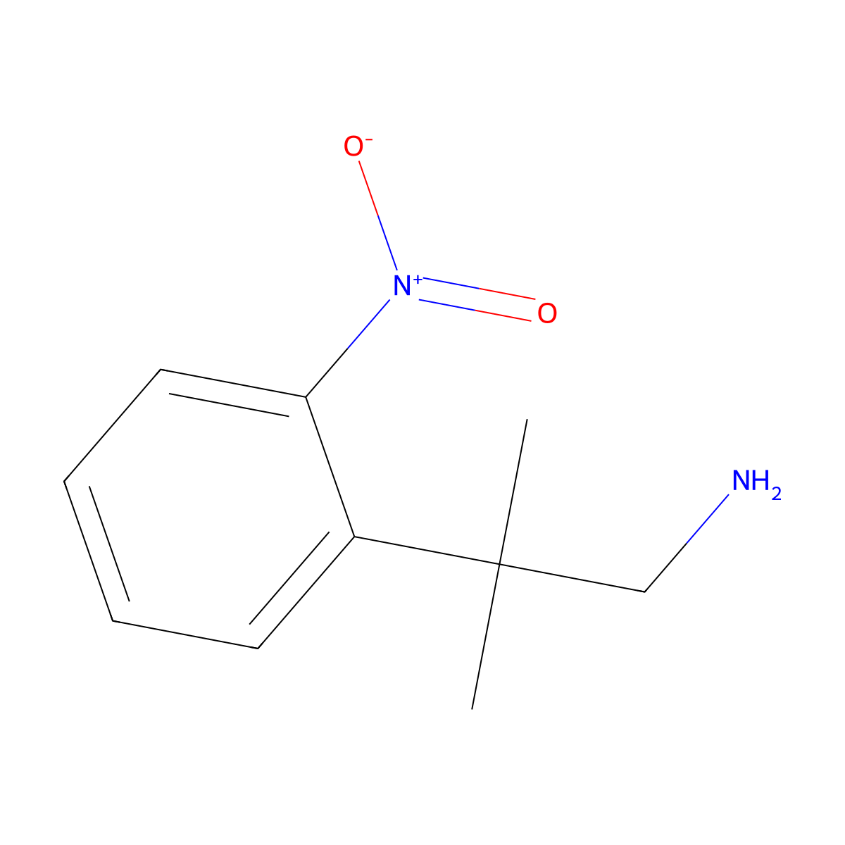 2-Methyl-2-(2-nitrophenyl)propan-1-amine molecular structure, CAS 259147-41-6