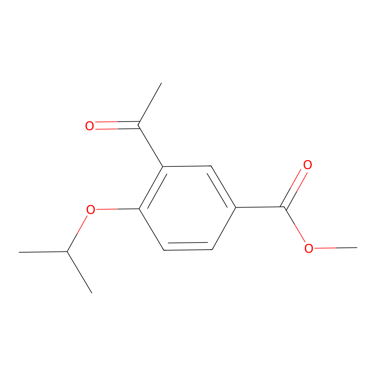 Methyl 3-acetyl-4-(1-methylethoxy)benzoate molecular structure, CAS 259147-67-6