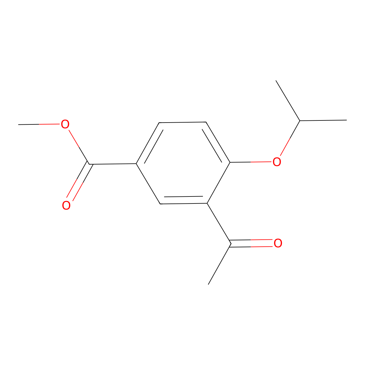 Methyl 3-acetyl-4-(1-methylethoxy)benzoate molecular structure, CAS 259147-67-6