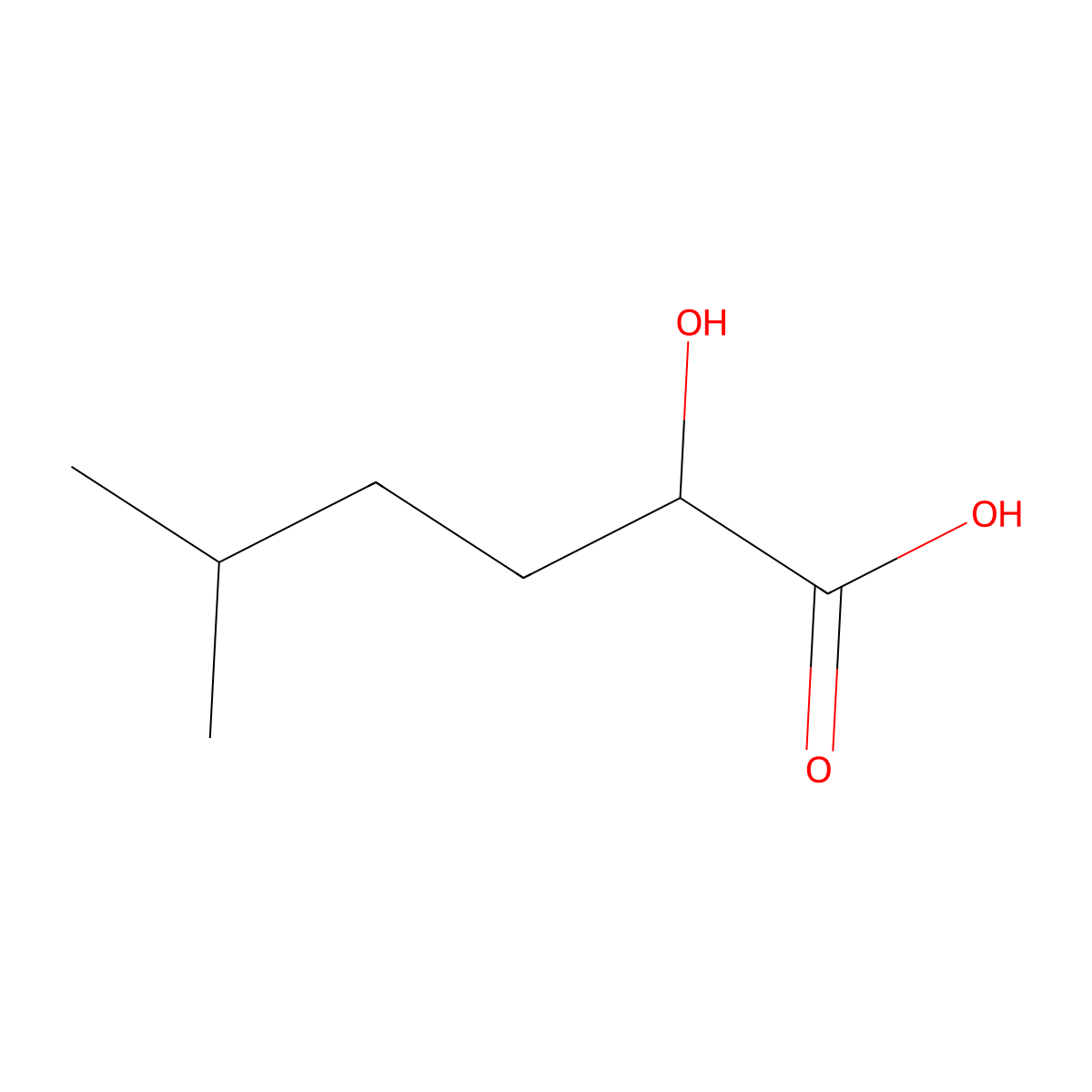 2-Hydroxy-5-methylhexanoic acid molecular structure, CAS 25915-36-0