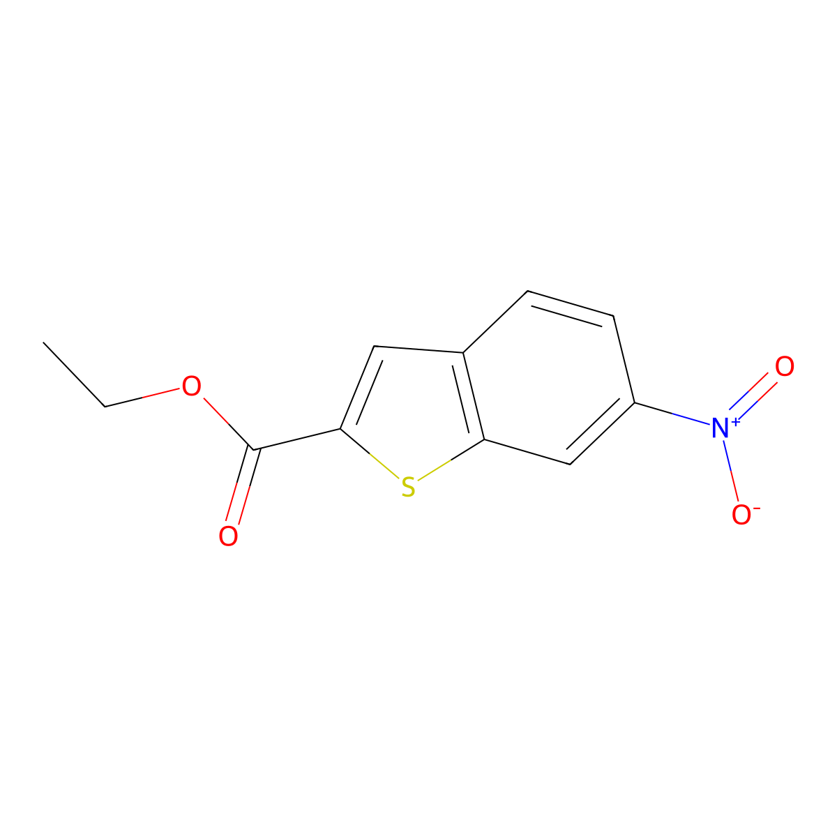 Ethyl 6-nitrobenzo[b]thiophene-2-carboxylate molecular structure, CAS 259150-06-6