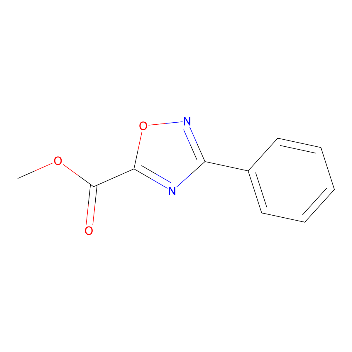 Methyl 3-phenyl-1,2,4-oxadiazole-5-carboxylate molecular structure, CAS 259150-97-5