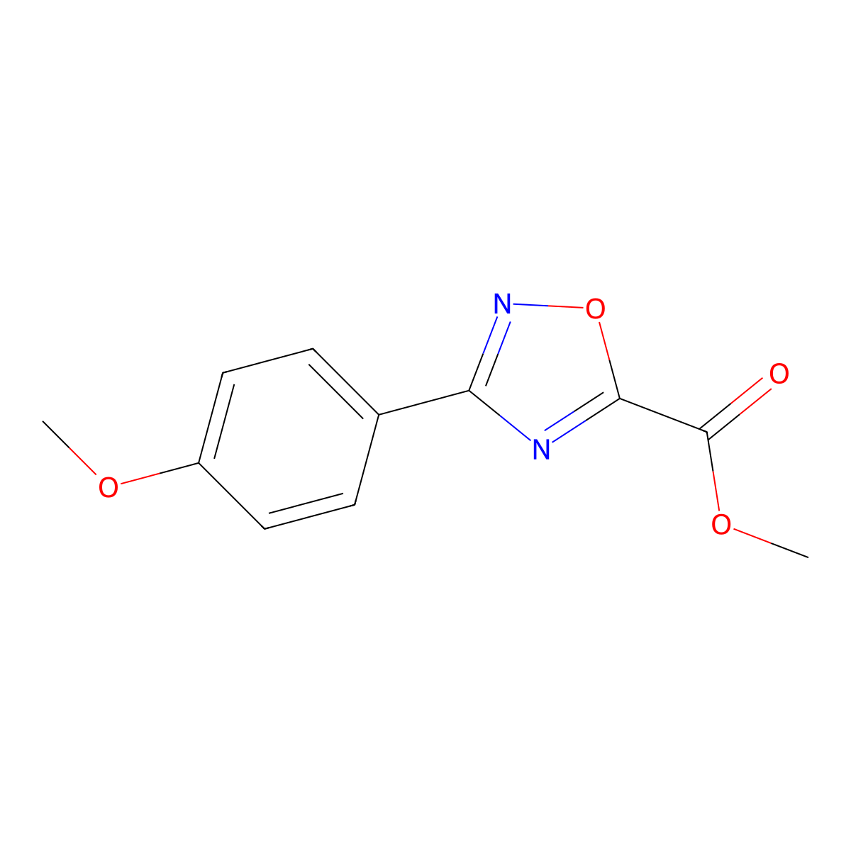 Methyl 3-(4-methoxyphenyl)-1,2,4-oxadiazole-5-carboxylate molecular structure, CAS 259150-99-7