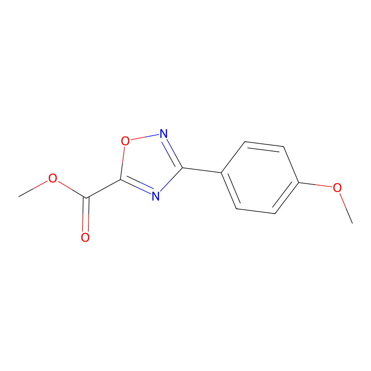 Methyl 3-(4-methoxyphenyl)-1,2,4-oxadiazole-5-carboxylate molecular structure, CAS 259150-99-7