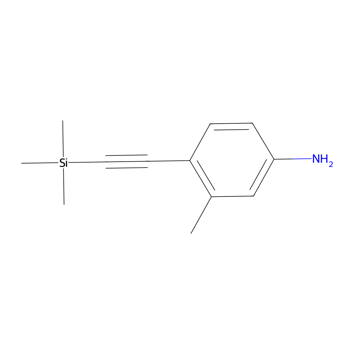 3-Methyl-4-((trimethylsilyl)ethynyl)aniline molecular structure, CAS 2591535-15-6