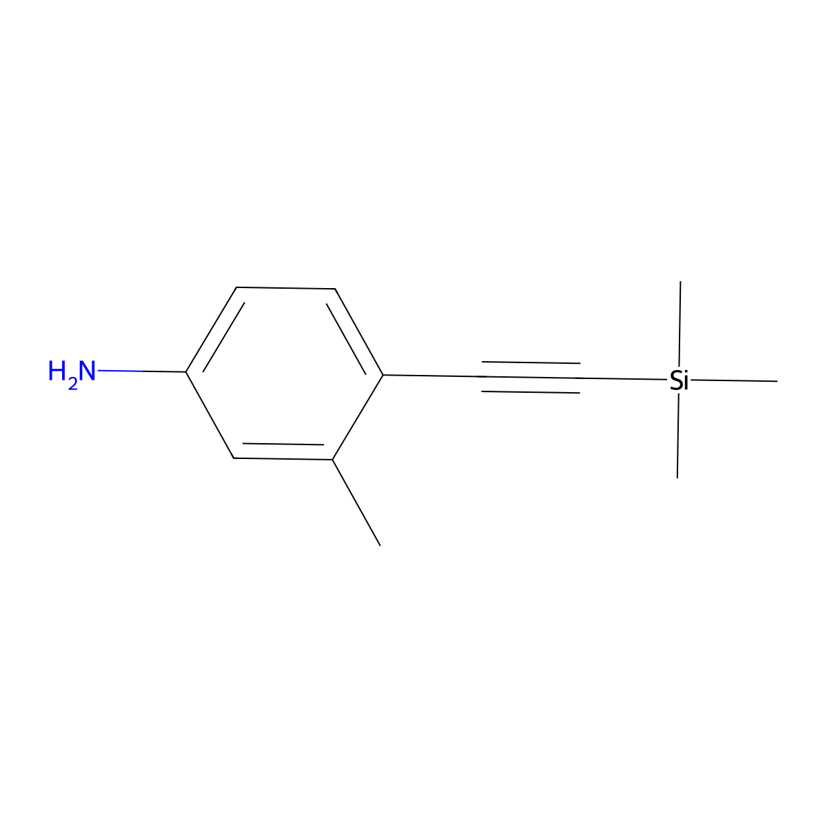 3-Methyl-4-((trimethylsilyl)ethynyl)aniline molecular structure, CAS 2591535-15-6