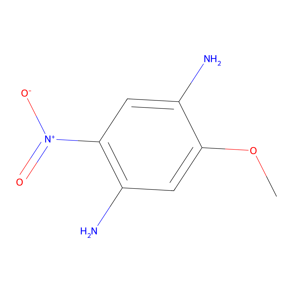 1,4-Benzenediamine, 2-methoxy-5-nitro- molecular structure, CAS 25917-90-2