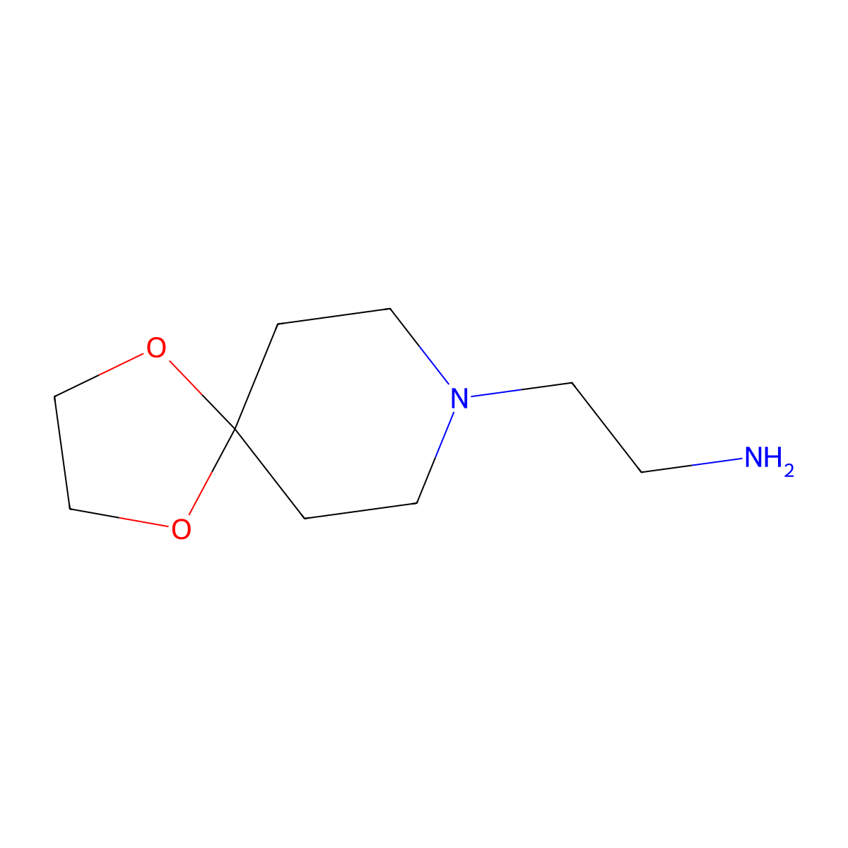 2-{1,4-Dioxa-8-azaspiro[4.5]decan-8-yl}ethan-1-amine molecular structure, CAS 259180-76-2