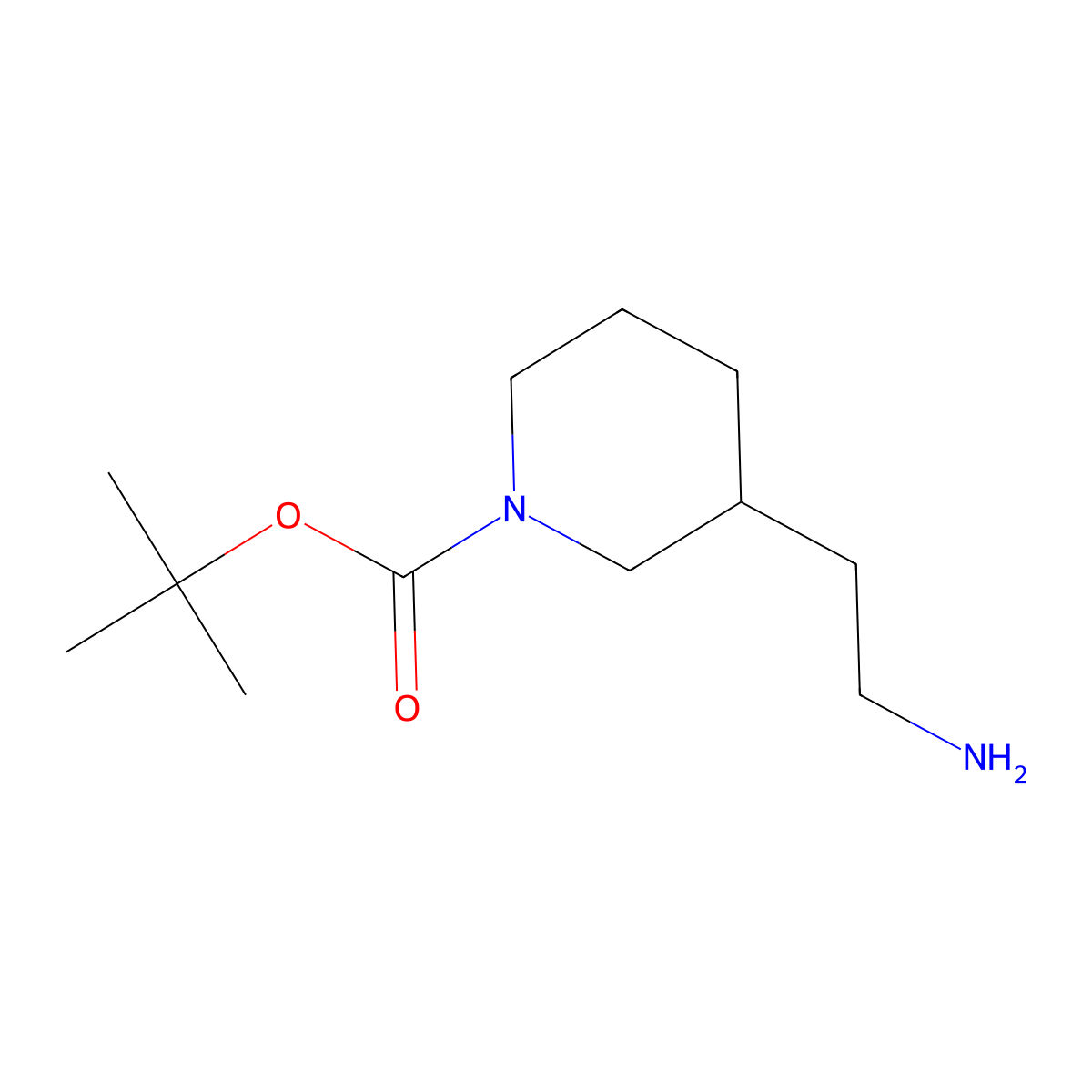 Tert-butyl 3-(2-aminoethyl)piperidine-1-carboxylate molecular structure, CAS 259180-77-3