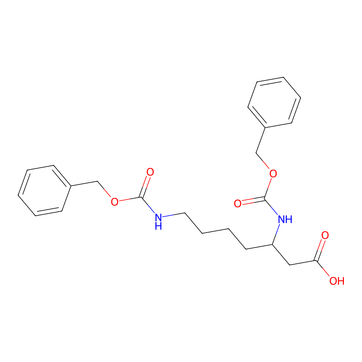 (S)-3,7-Bis(((benzyloxy)carbonyl)amino)heptanoic acid molecular structure, CAS 259195-59-0