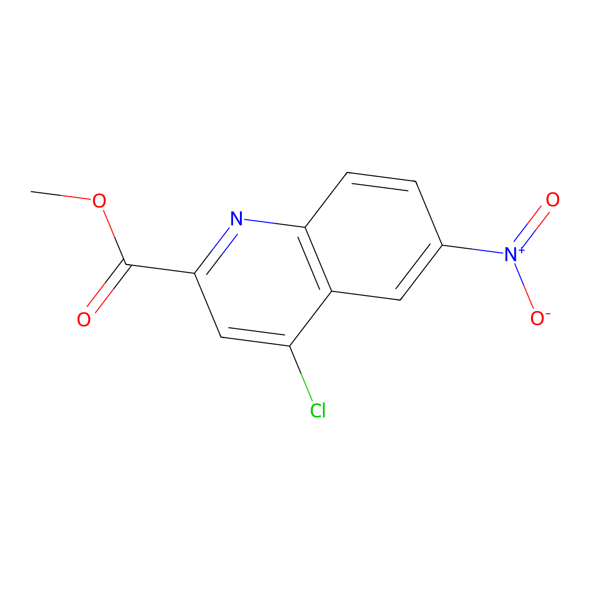 Methyl 4-chloro-6-nitroquinoline-2-carboxylate molecular structure, CAS 259196-22-0