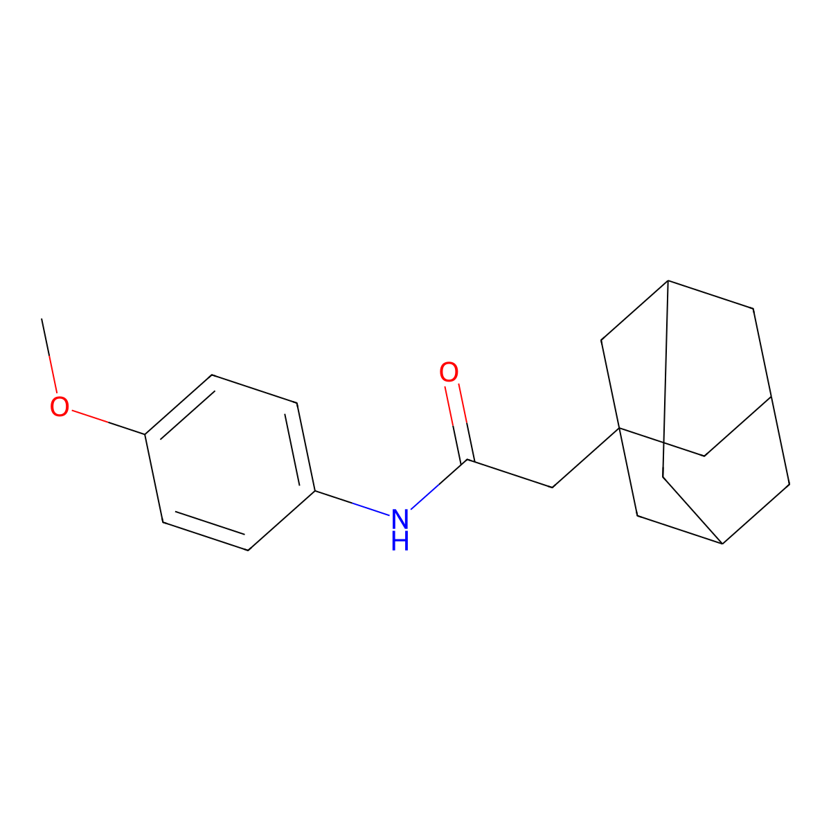 2-(1-adamantyl)-N-(4-methoxyphenyl)acetamide molecular structure, CAS 259196-28-6