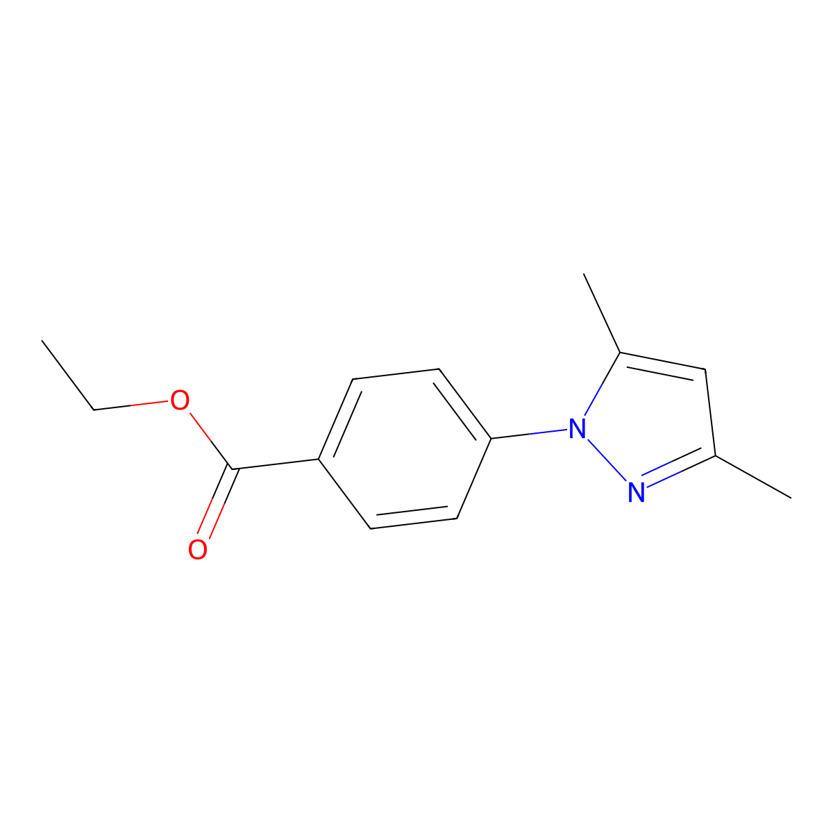 ethyl 4-(3,5-dimethyl-1H-pyrazol-1-yl)benzoate molecular structure, CAS 259196-29-7