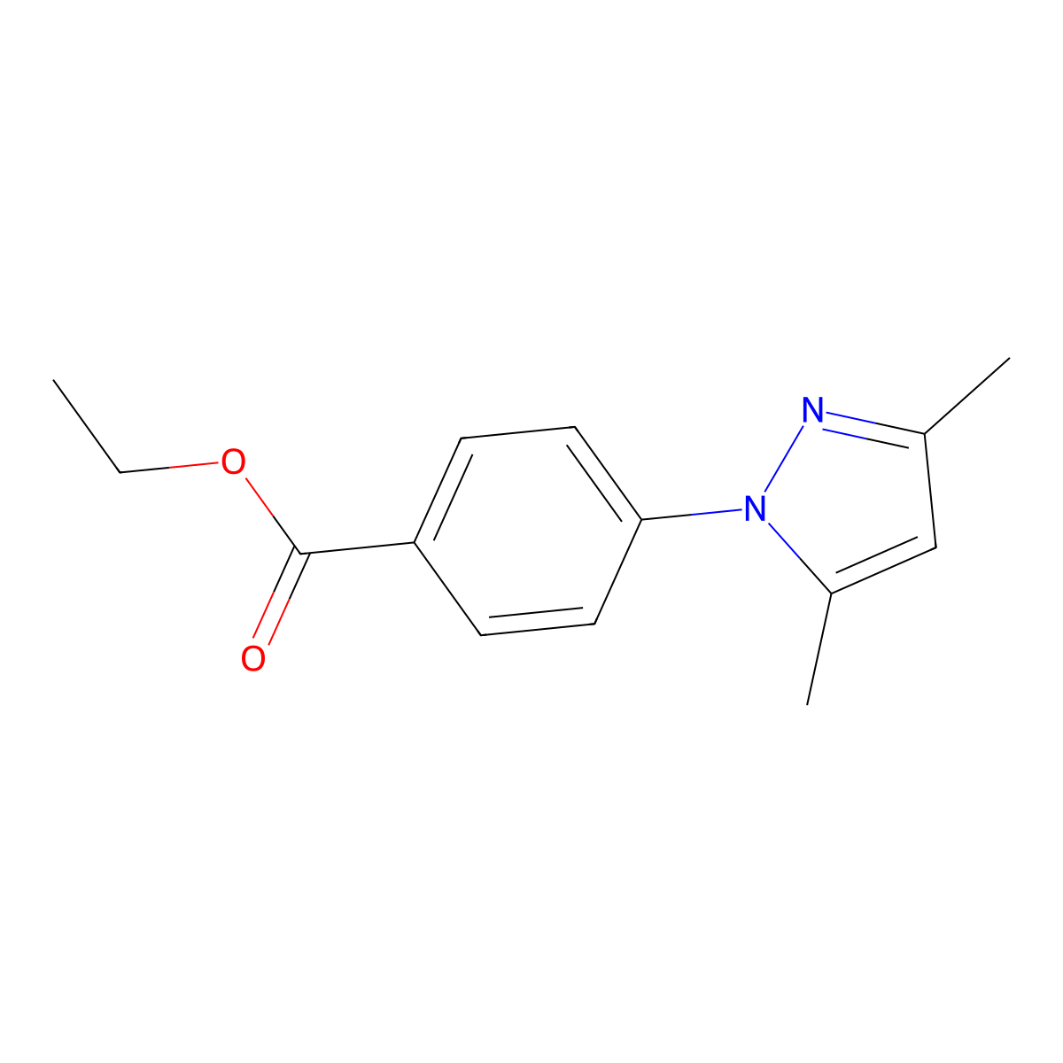 ethyl 4-(3,5-dimethyl-1H-pyrazol-1-yl)benzoate molecular structure, CAS 259196-29-7