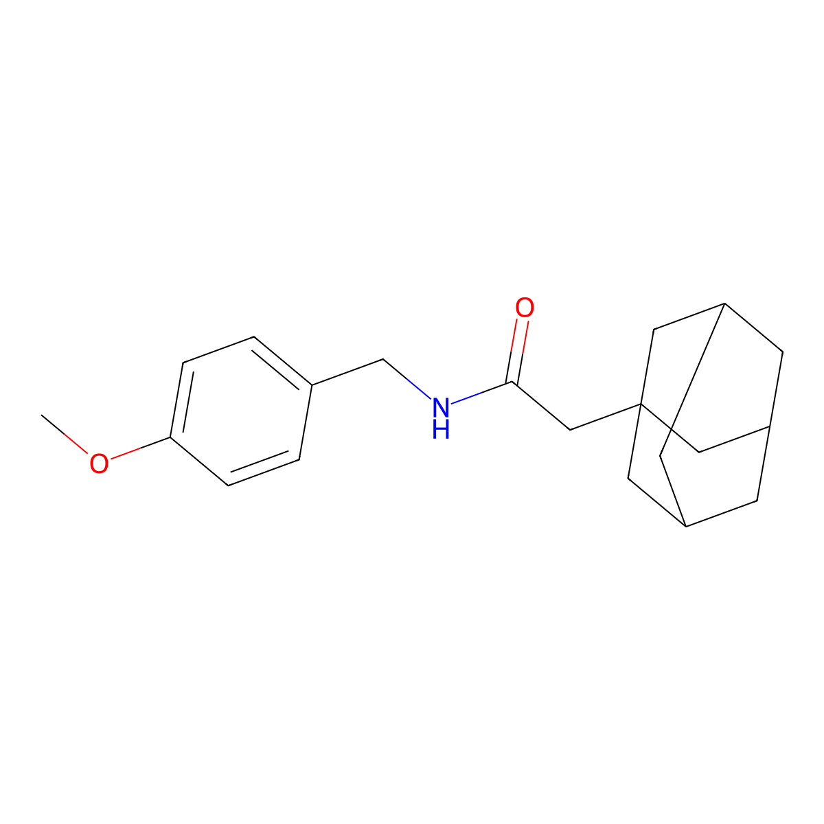 2-(1-adamantyl)-N-[(4-methoxyphenyl)methyl]acetamide molecular structure, CAS 259196-34-4