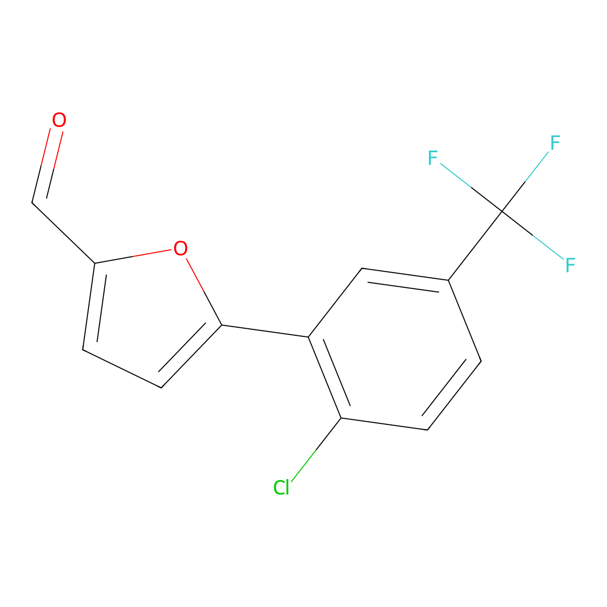 5-[2-Chloro-5-(trifluoromethyl)phenyl]furfural molecular structure, CAS 259196-40-2
