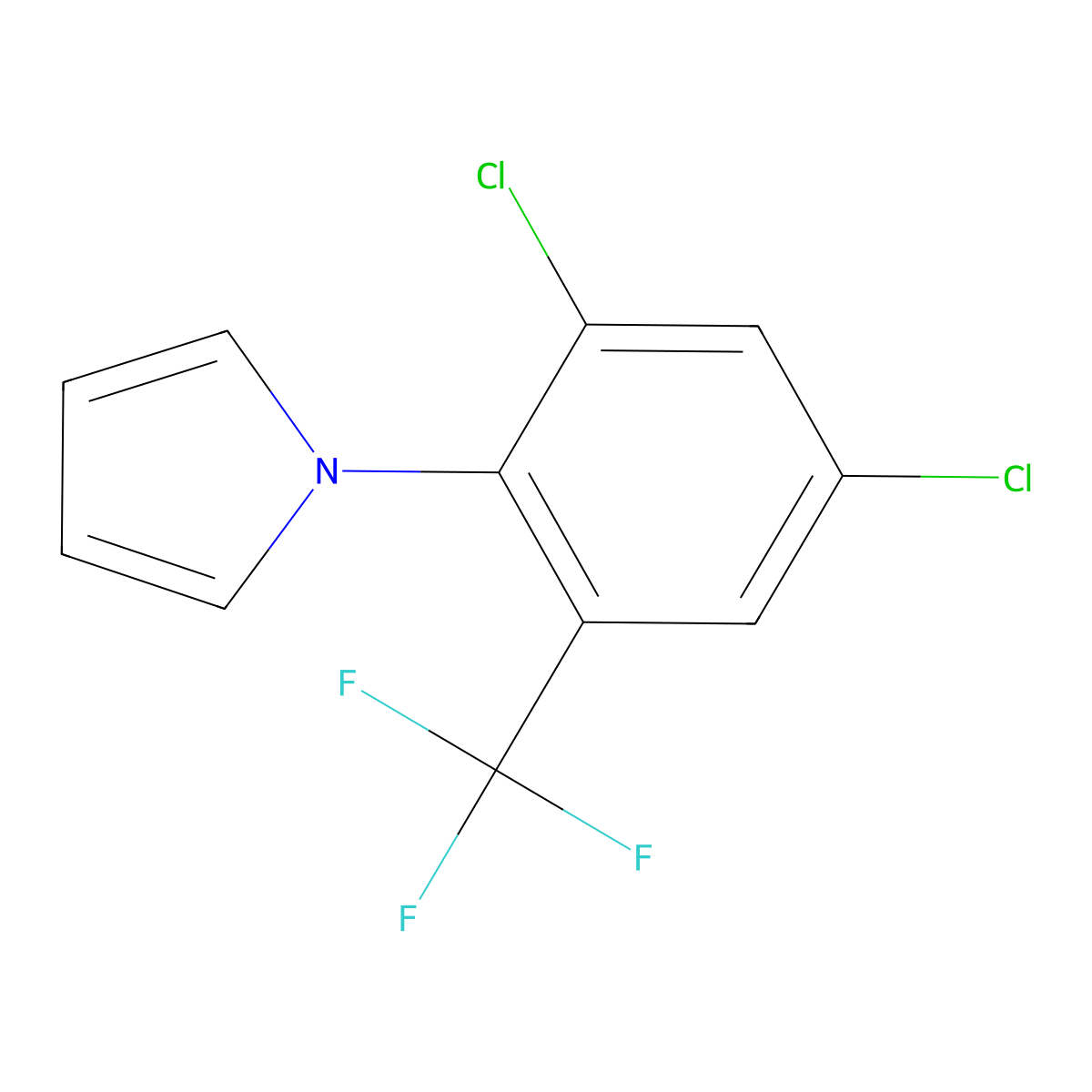1-[2,4-dichloro-6-(trifluoromethyl)phenyl]-1H-pyrrole molecular structure, CAS 259196-49-1