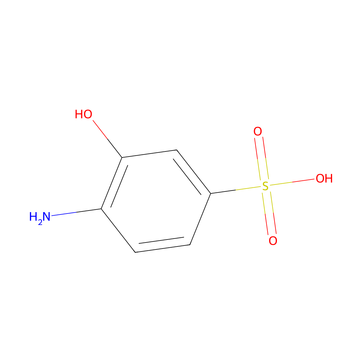 4-Amino-3-hydroxybenzene-1-sulfonic acid molecular structure, CAS 2592-14-5