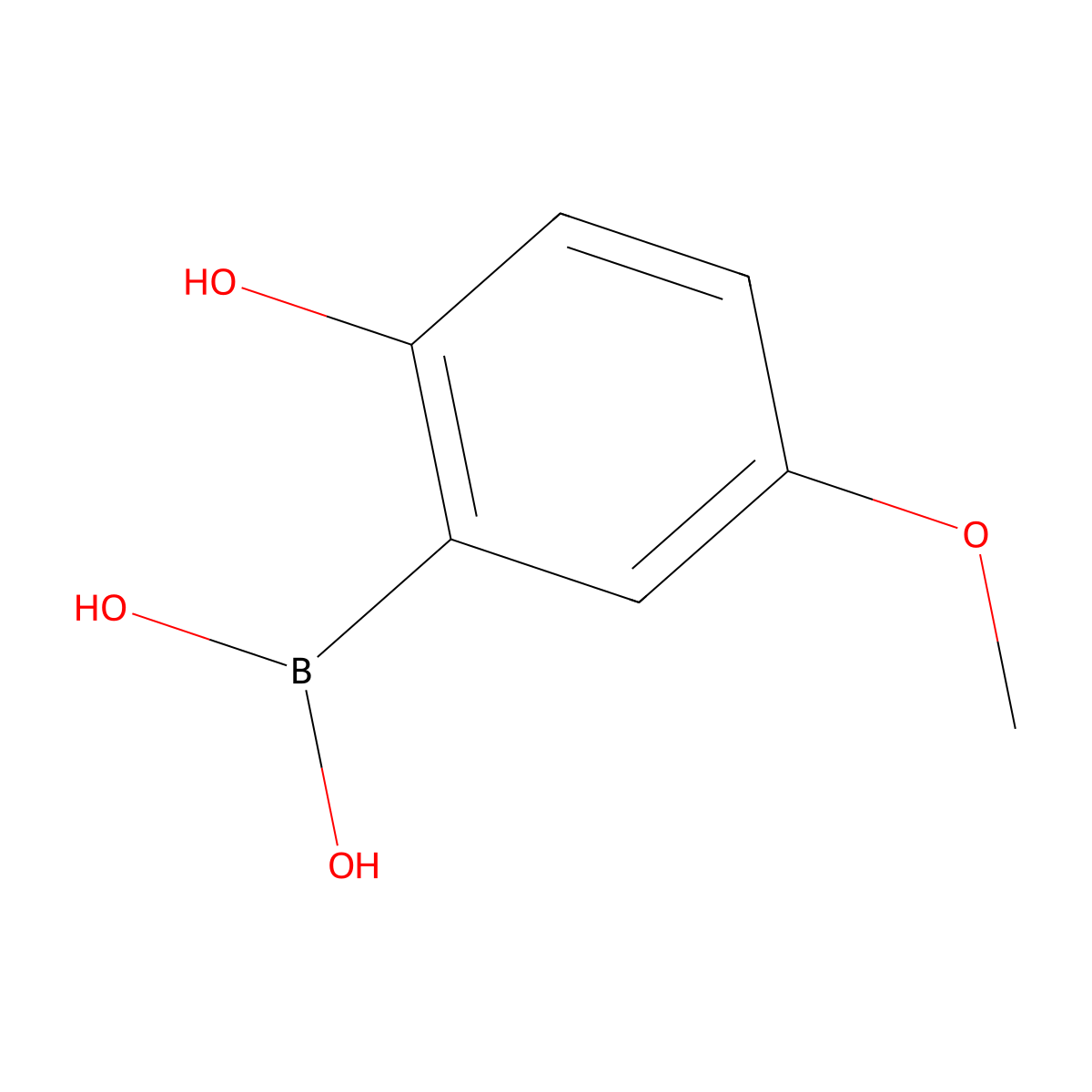 (2-Hydroxy-5-methoxyphenyl)boronic acid molecular structure, CAS 259209-16-0