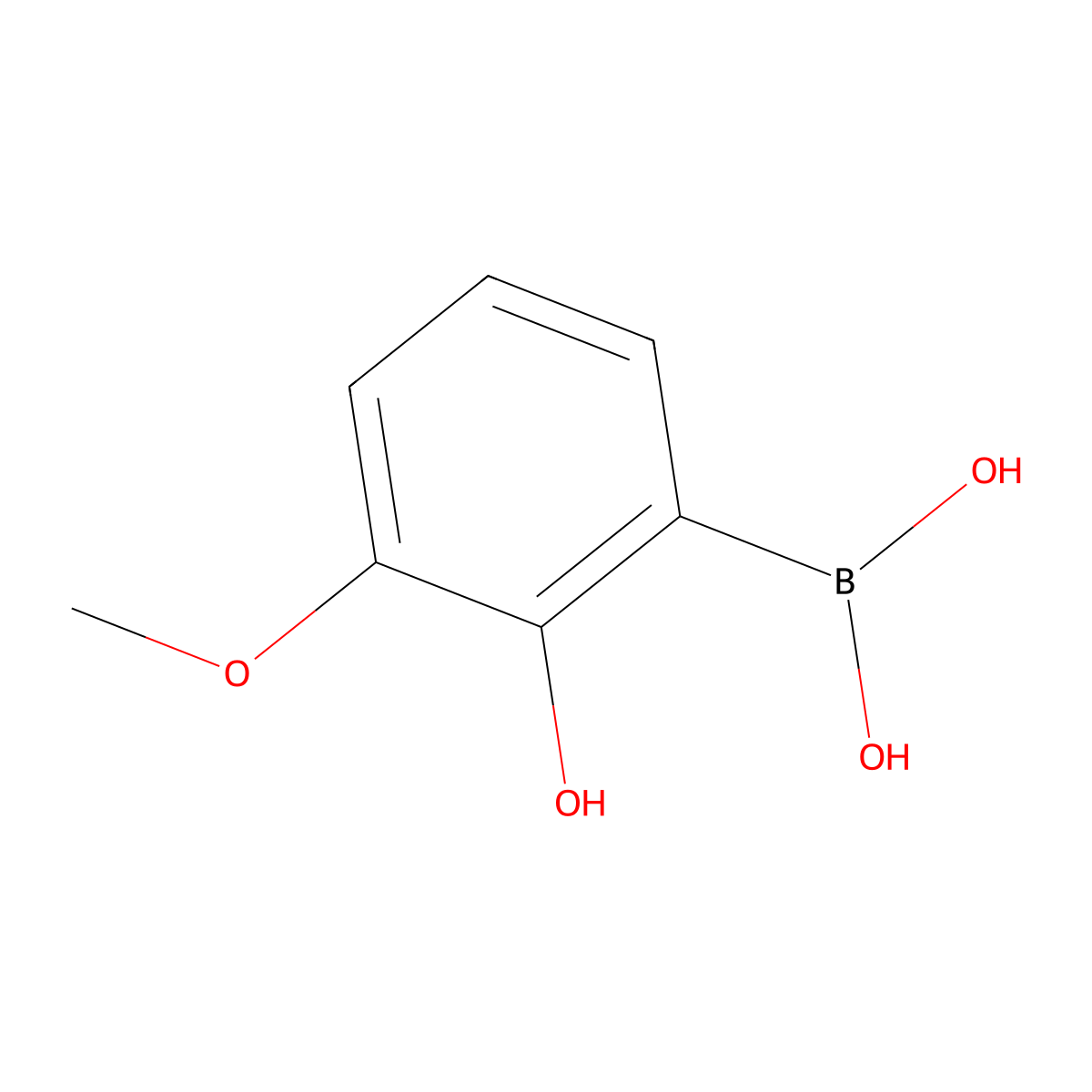 3-Methoxy-2-Hydroxyphenyl Boronic Acid molecular structure, CAS 259209-17-1