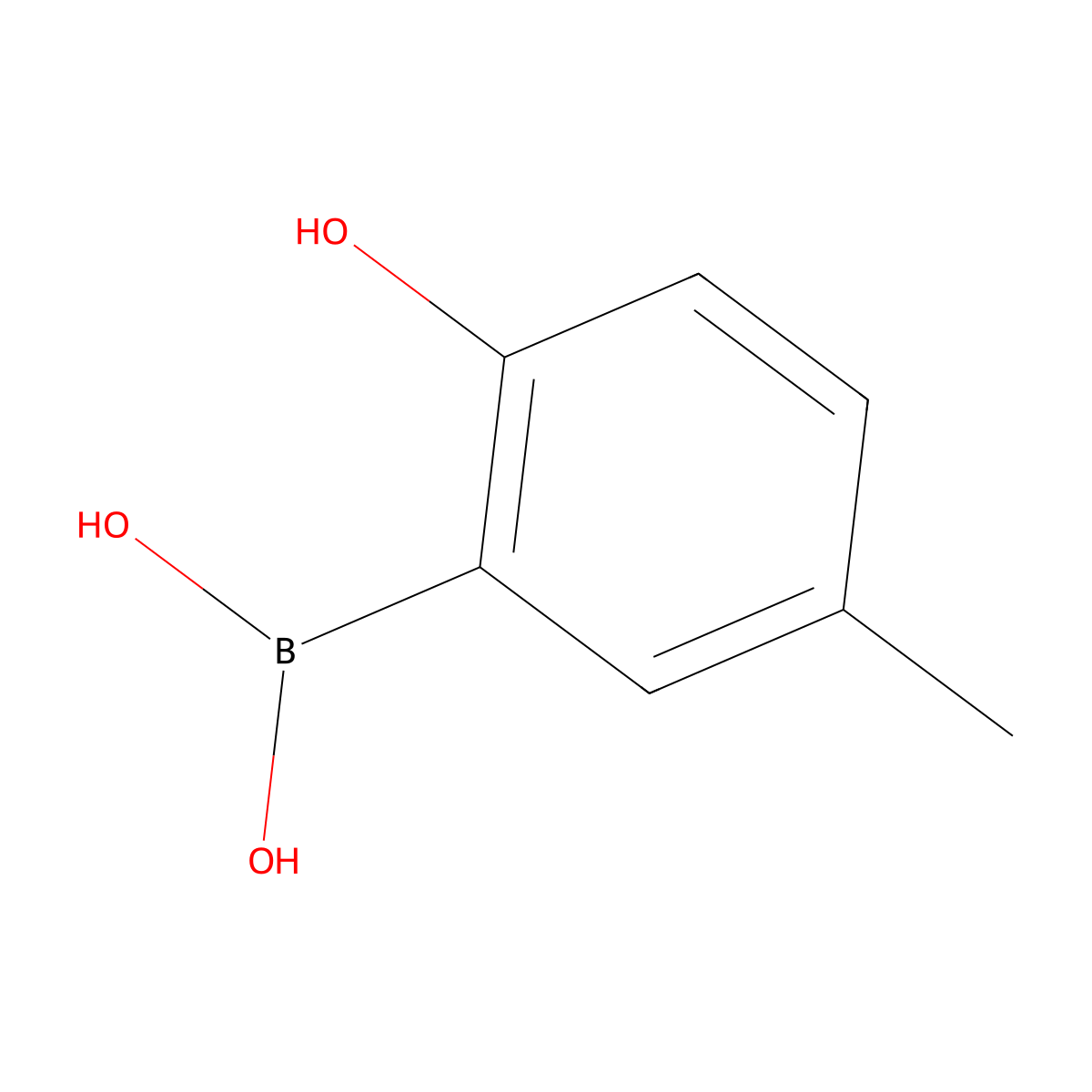 (2-Hydroxy-5-methylphenyl)boronic acid molecular structure, CAS 259209-21-7