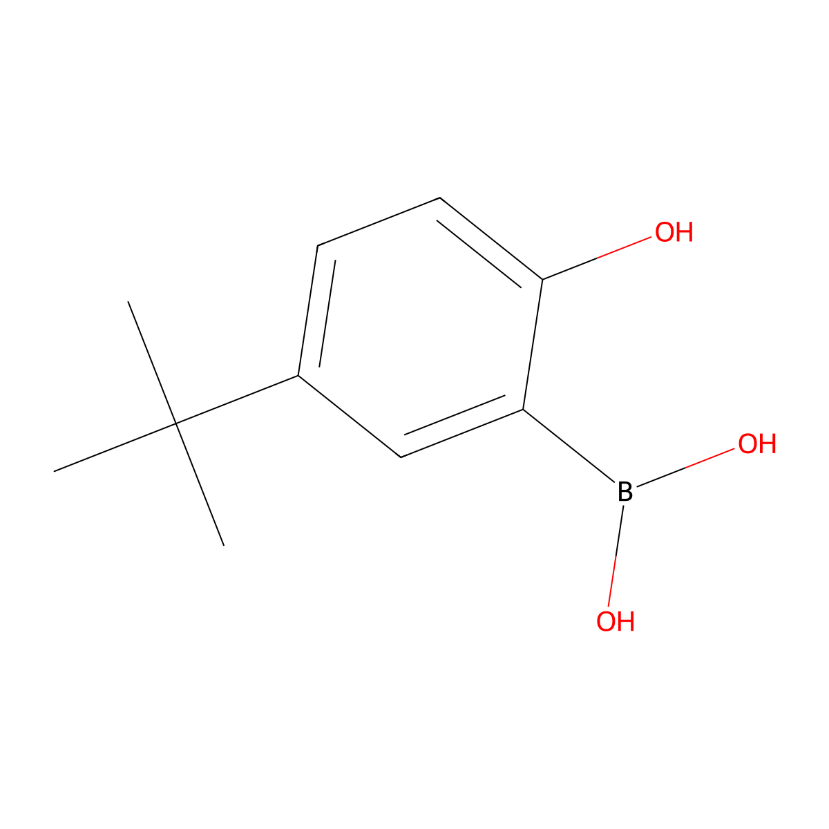 (5-tert-Butyl-2-hydroxyphenyl)boronic acid molecular structure, CAS 259209-27-3