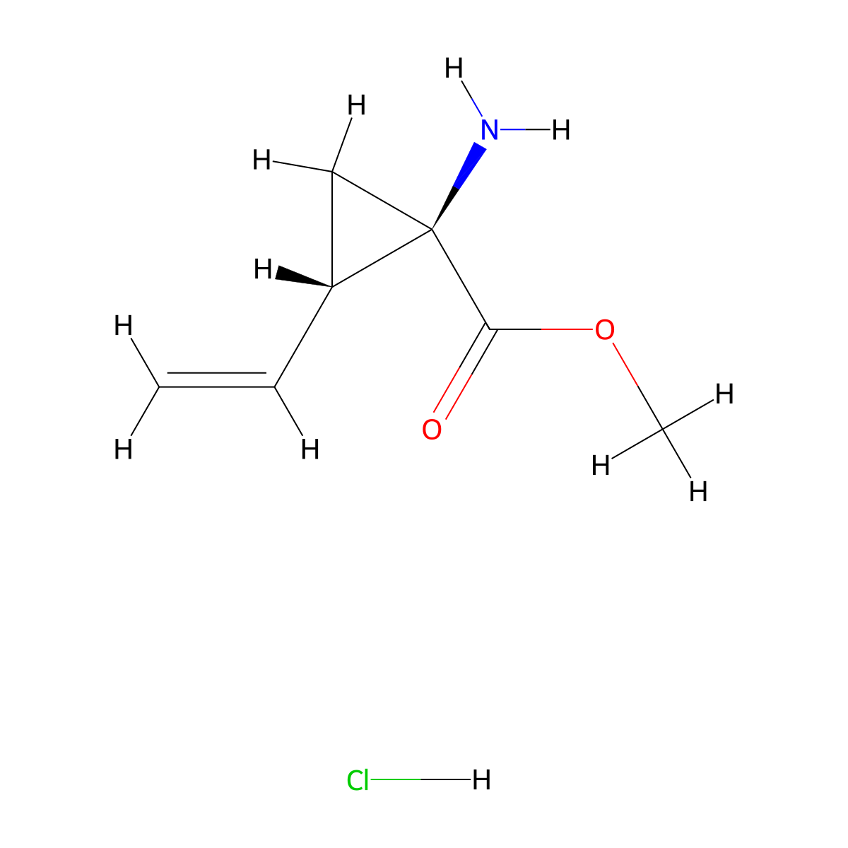 (1R,2S)-Methyl 1-amino-2-vinylcyclopropanecarboxylate hydrochloride molecular structure, CAS 259214-58-9