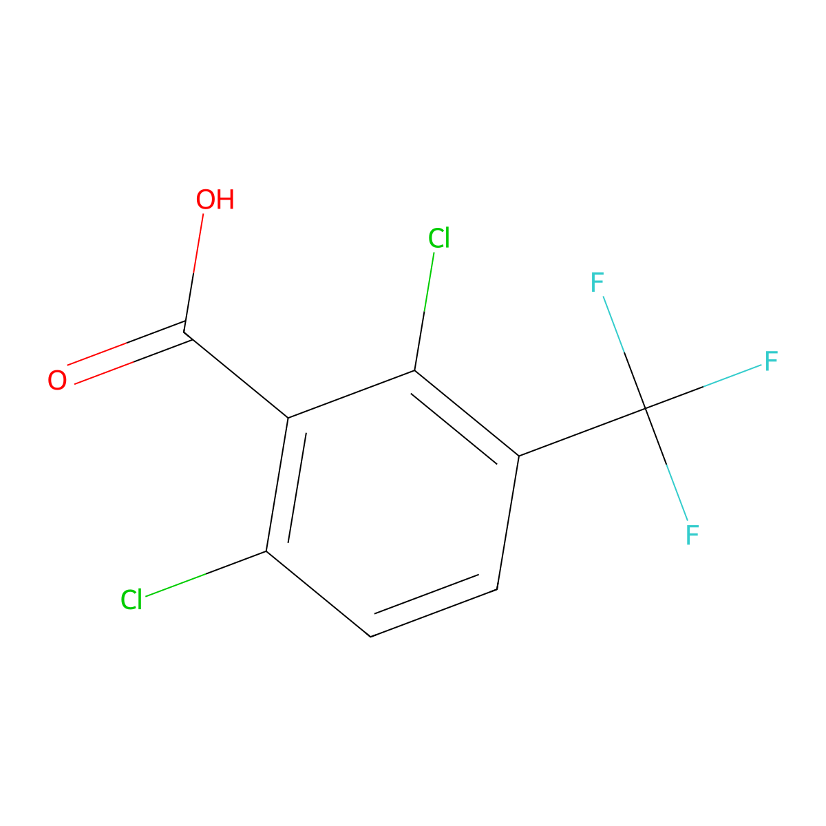 2,6-Dichloro-3-(trifluoromethyl)benzoic acid molecular structure, CAS 25922-41-2